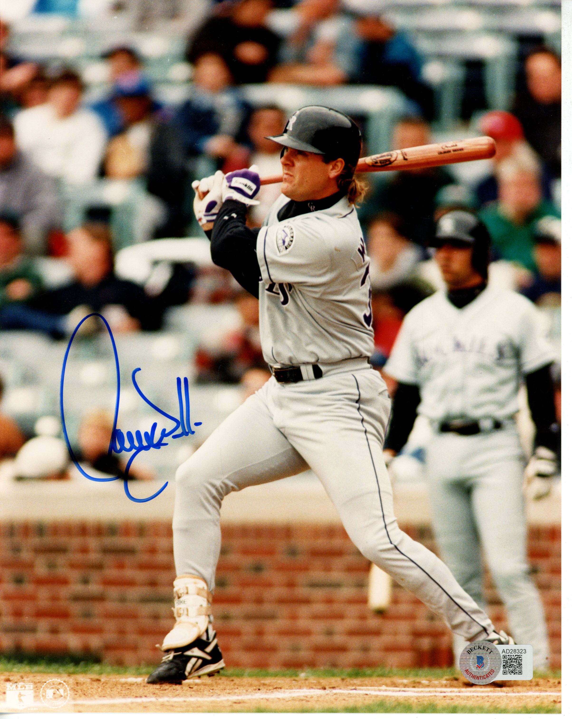 Larry Walker Autographed/Signed Colorado Rockies 8x10 Photo Beckett 55865
