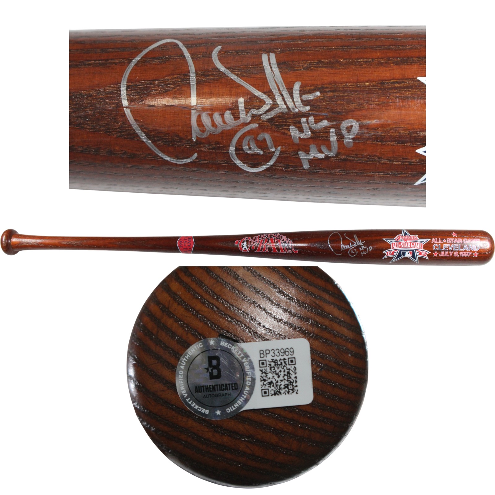 Larry Walker Autographed Colorado Rockies 97 ASG Bat 97 NL MVP Beckett 53414