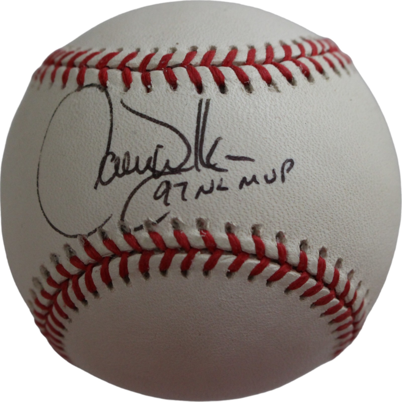 Larry Walker Autographed Rockies National League Baseball 97 MVP BAS 44363