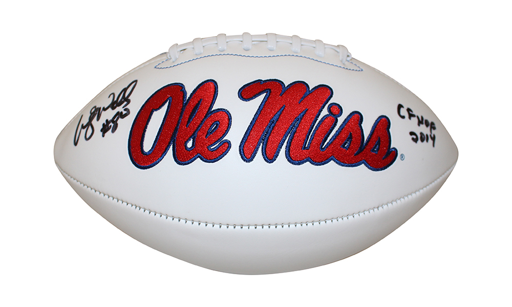 Wesley Walls Autographed Ole Miss Rebels Logo Football CHOF Beckett