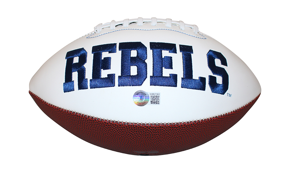 Wesley Walls Autographed Ole Miss Rebels Logo Football CHOF Beckett