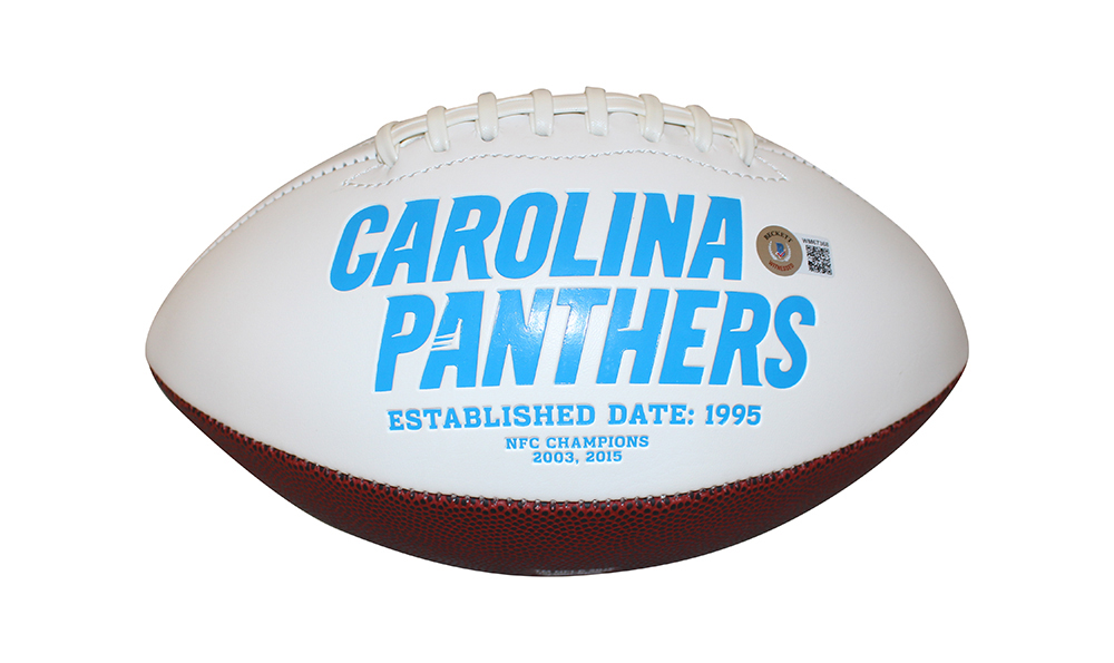 Wesley Walls Signed Carolina Panthers Logo Football Beckett