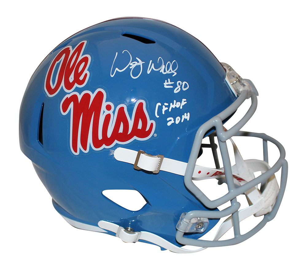 Wesley Walls Autographed Ole Miss Rebels F/S Speed Helmet CHOF Beckett