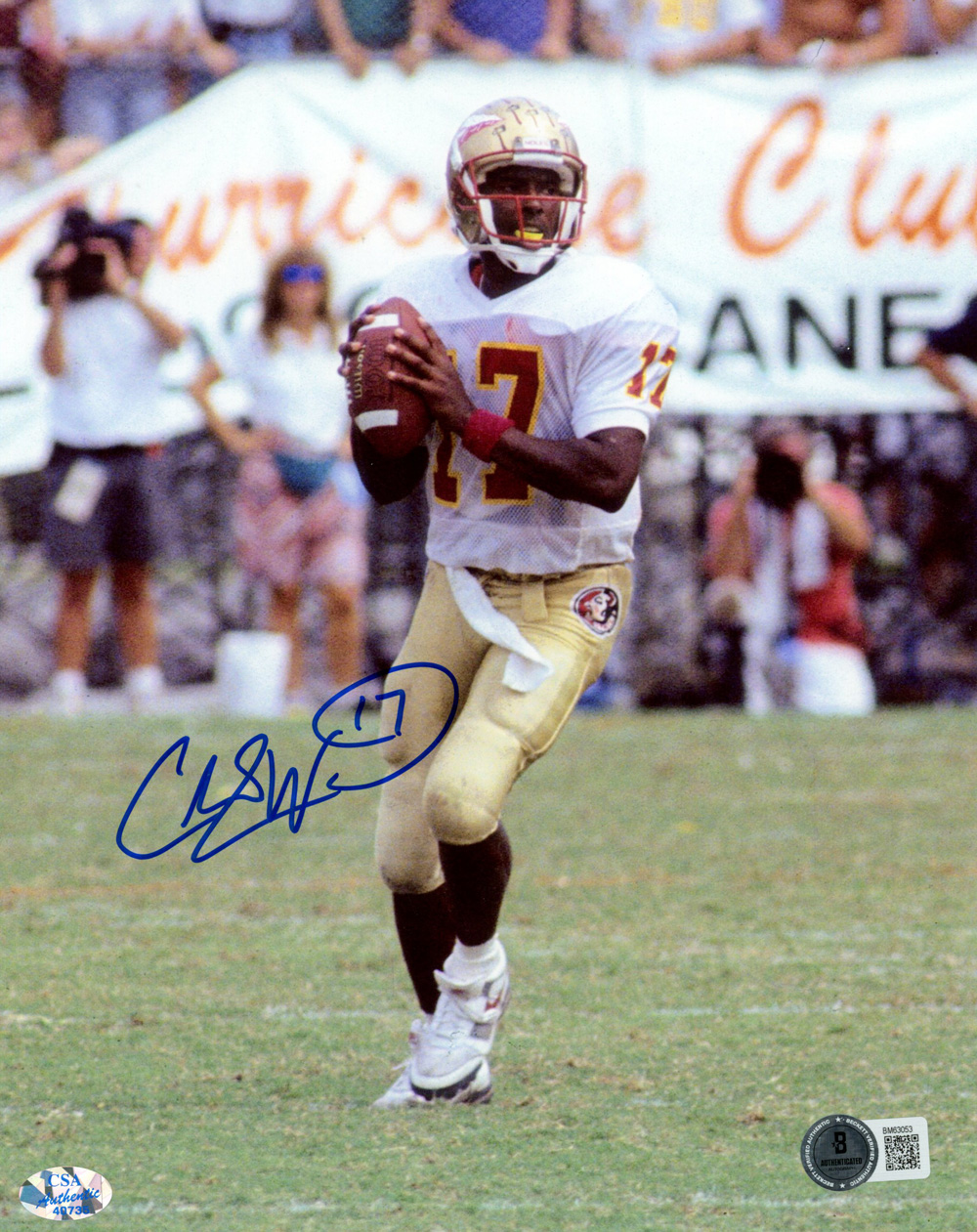Charlie Ward Signed Florida State Seminoles 8x10 Photo Beckett 47258