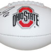 Denzel Ward Autographed/Signed Ohio State Buckeyes Logo Football JSA 26583
