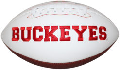 Denzel Ward Autographed/Signed Ohio State Buckeyes Logo Football JSA 26583