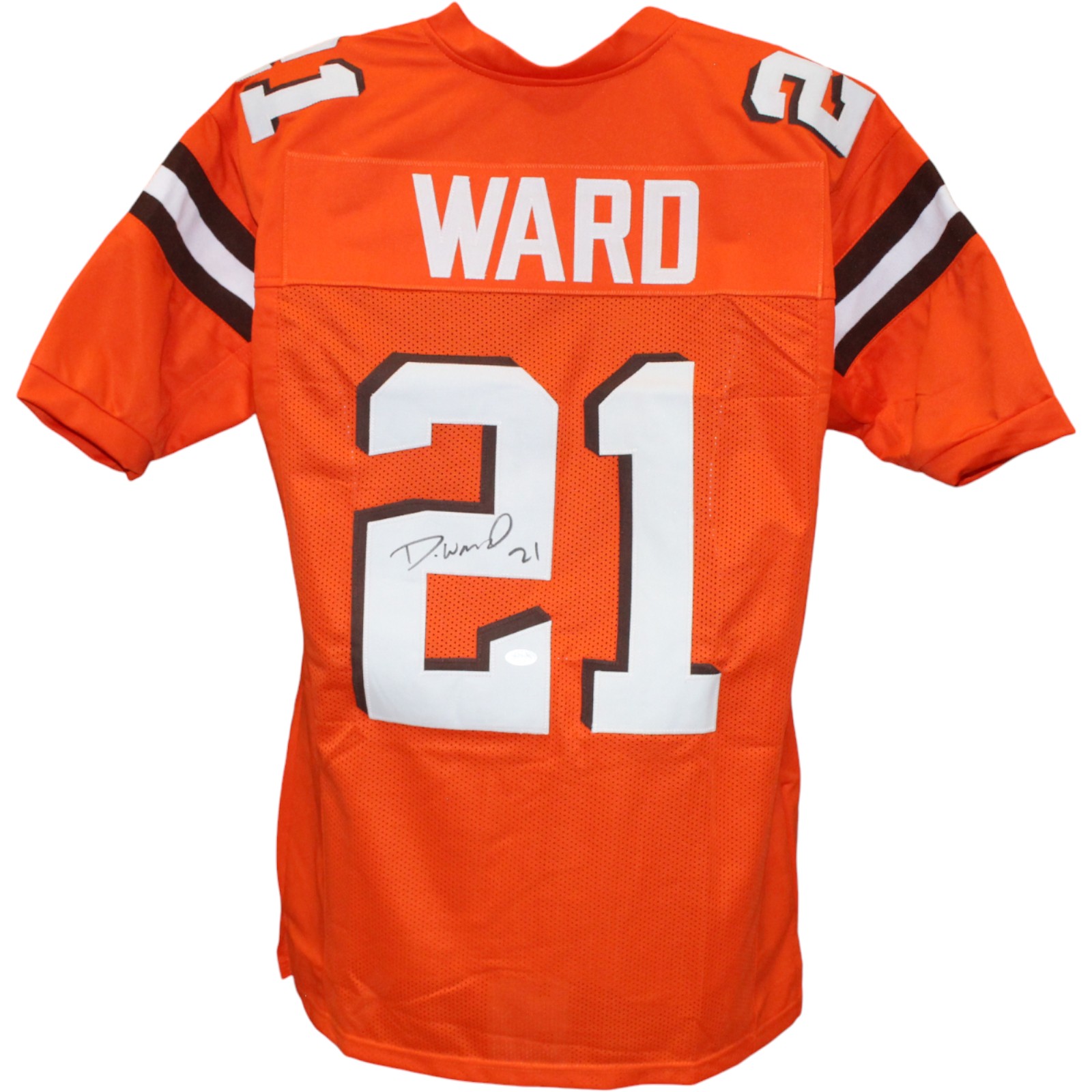 Denzel Ward Autographed/Signed Pro Style Size XL Orange Jersey JSA 53092