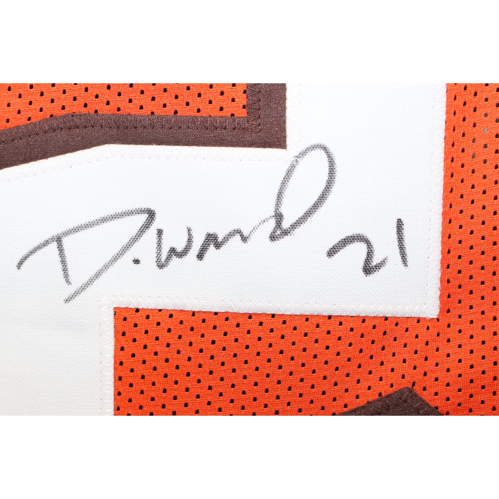 Denzel Ward Autographed/Signed Pro Style Size XL Orange Jersey JSA 53092 2 Denzel Ward Autographed/Signed Pro Style Size XL Orange Jersey JSA 53092