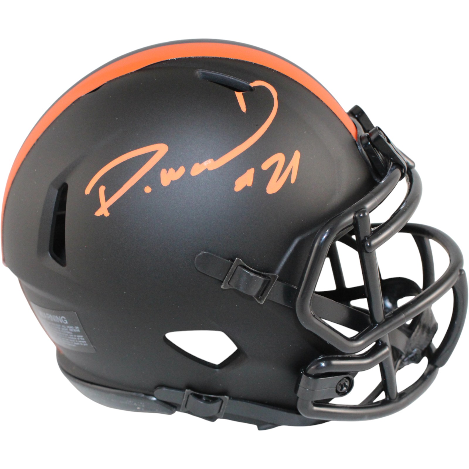 Denzel Ward Autographed/Signed Cleveland Browns Eclipse Mini Helmet JSA 53098 1 Denzel Ward Autographed/Signed Cleveland Browns Eclipse Mini Helmet JSA 53098