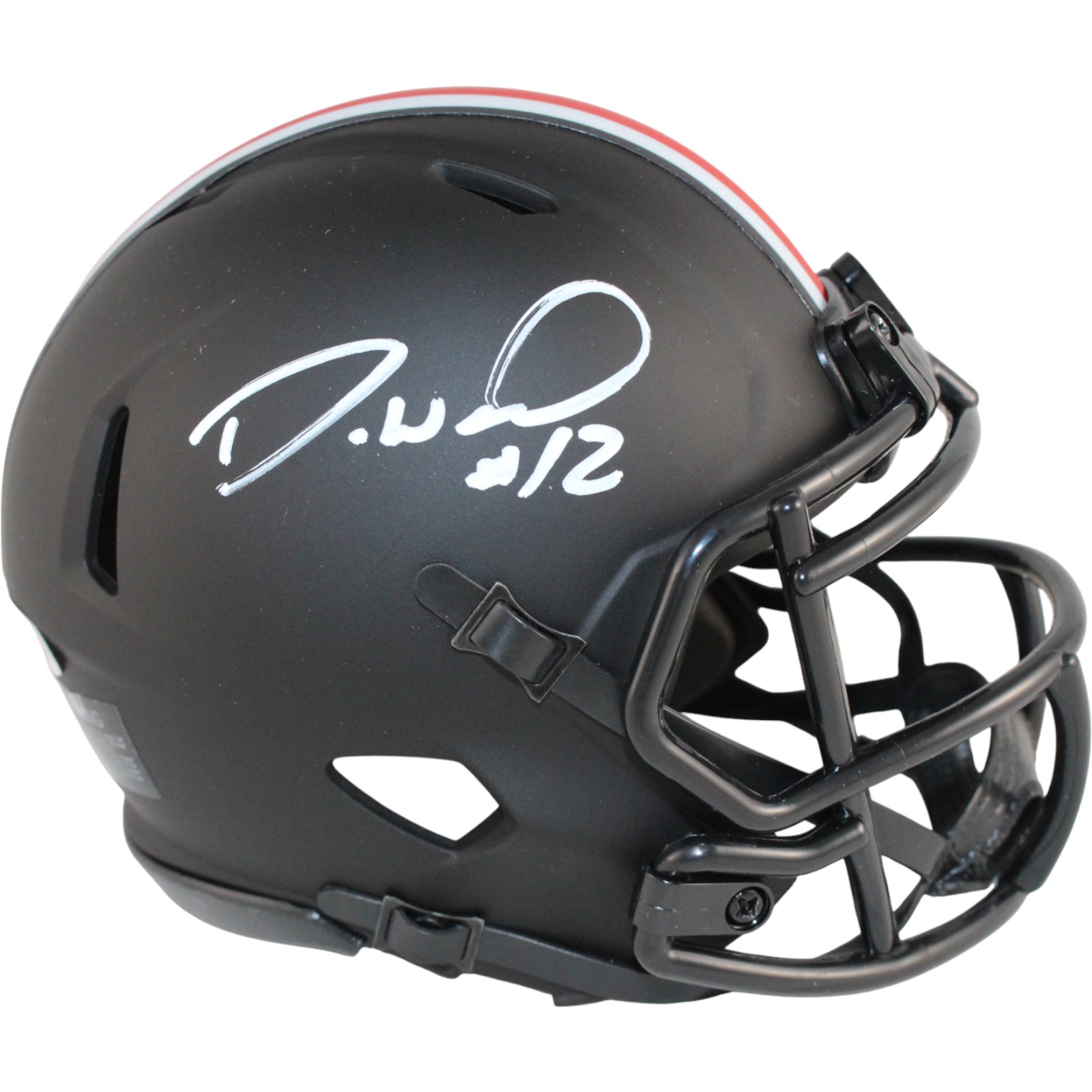 Denzel Ward Autographed/Signed Ohio State Buckeyes Eclipse Mini Helmet JSA 53099 1 Denzel Ward Autographed/Signed Ohio State Buckeyes Eclipse Mini Helmet JSA 53099