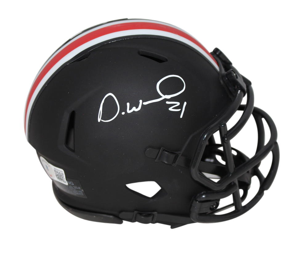 Denzel Ward Autographed Ohio State Buckeyes Eclipse Mini Helmet BAS