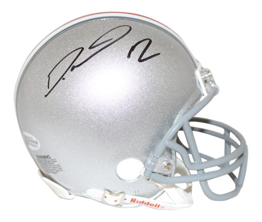 Denzel Ward Autographed/Signed Ohio State Buckeyes Mini Helmet JSA 26580