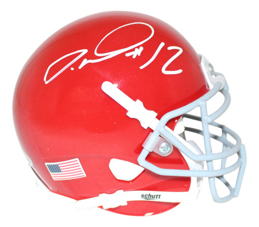 Denzel Ward Autographed Ohio State Buckeyes Red Schutt Mini Helmet JSA 26582