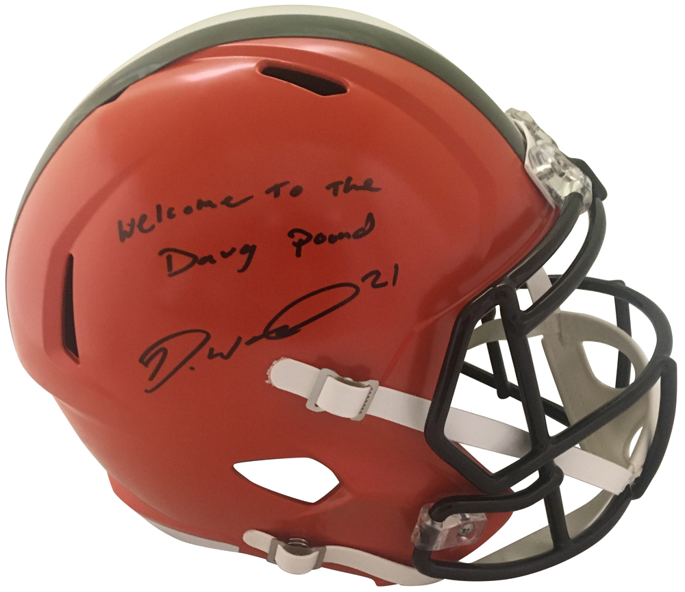 Denzel Ward Signed Cleveland Browns F/S Speed Helmet Dawg Pound BAS
