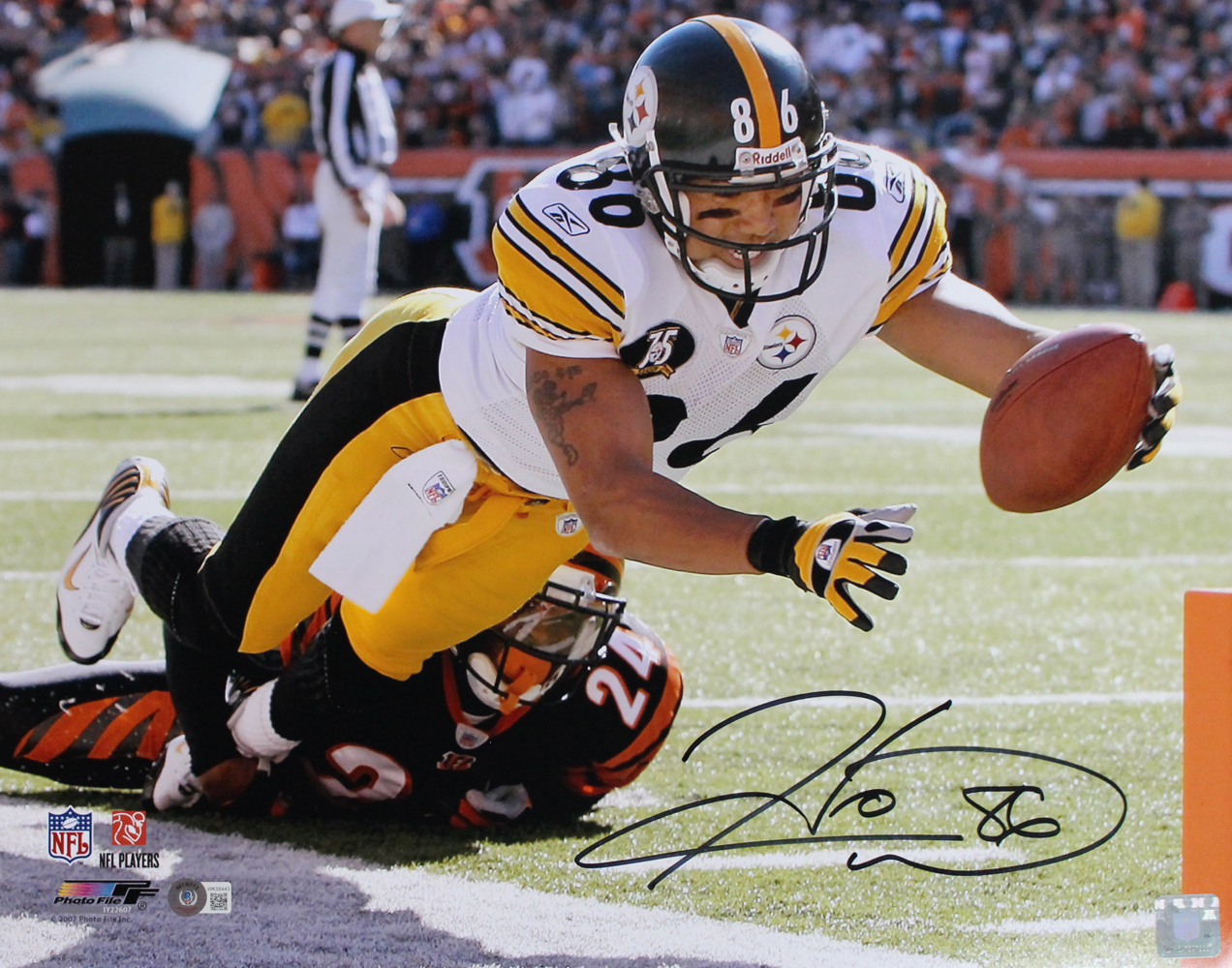 Hines Ward Autographed/Signed Pittsburgh Steelers 16x20 Photo BAS 32473