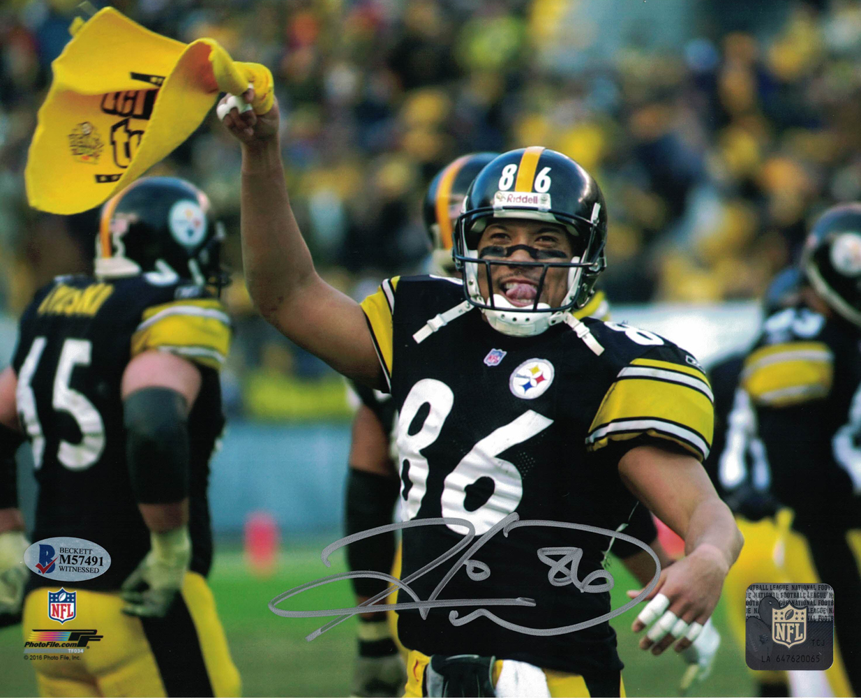 Hines Ward Autographed/Signed Pittsburgh Steelers 8x10 Photo BAS 24229 PF