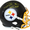 Hines Ward Signed Pittsburgh Steelers Black Matte Replica Helmet MVP BAS 24225