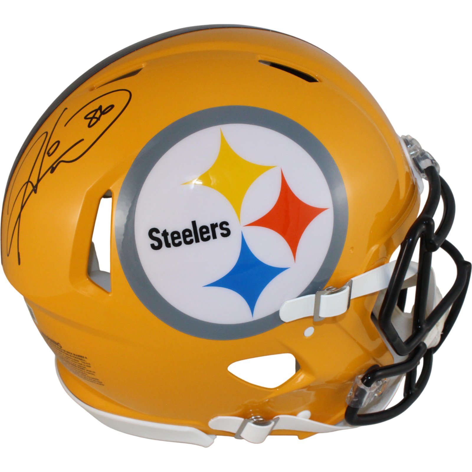 Hines Ward Autographed Pittsburgh Steelers Authentic Gold Helmet Beckett W 54071