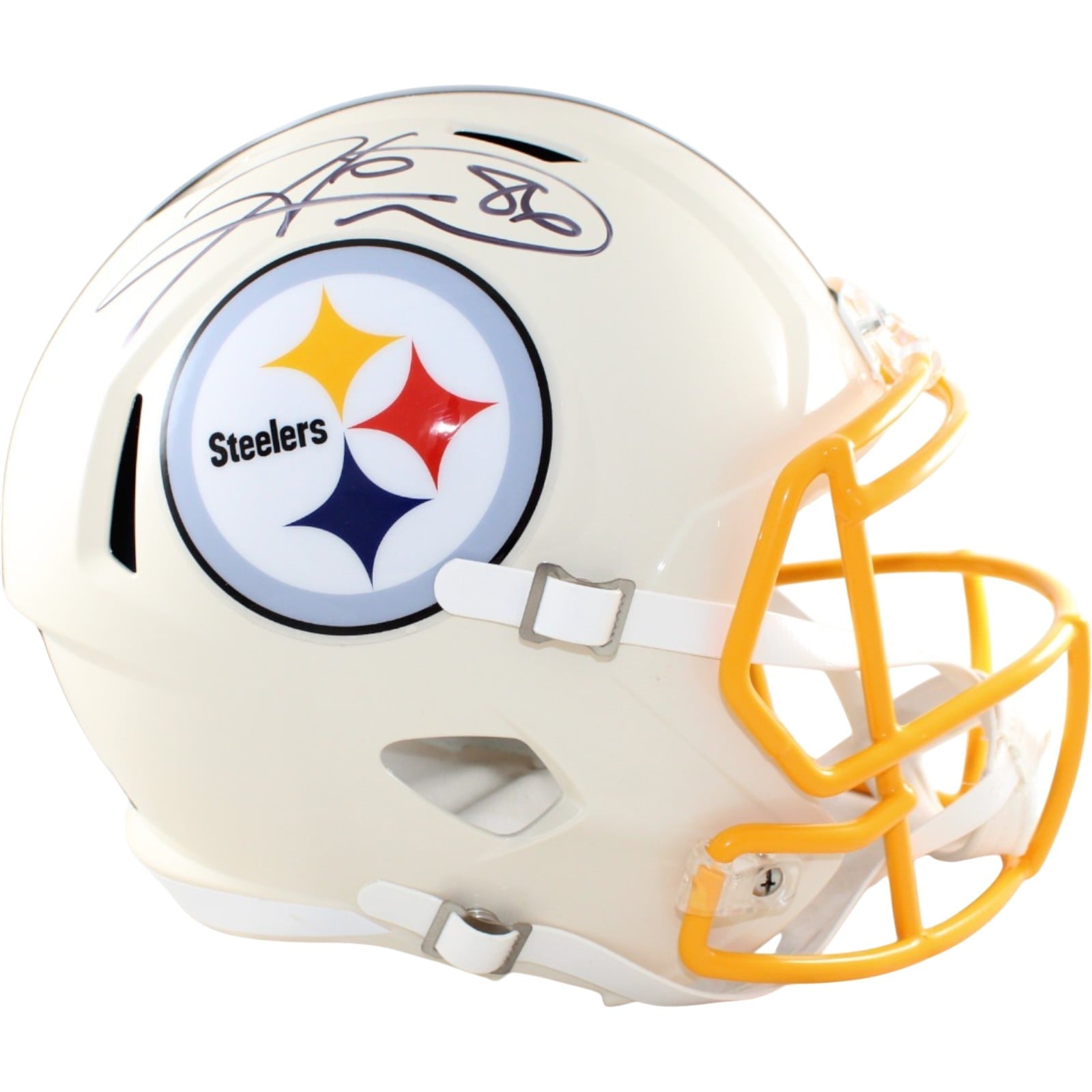 Hines Ward Signed Pittsburgh Steelers F/S Replica Helmet Retro Beckett WIT 58607