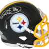 Hines Ward Signed Pittsburgh Steelers Black Matte Mini Helmet BAS 24227