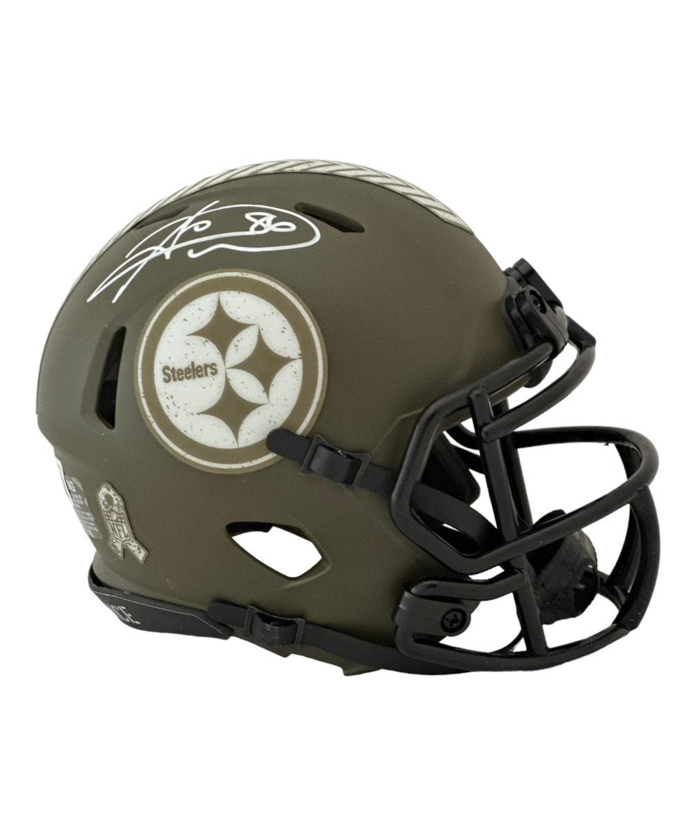 Hines Ward Signed Pittsburgh Steelers Salute Mini Helmet Beckett 