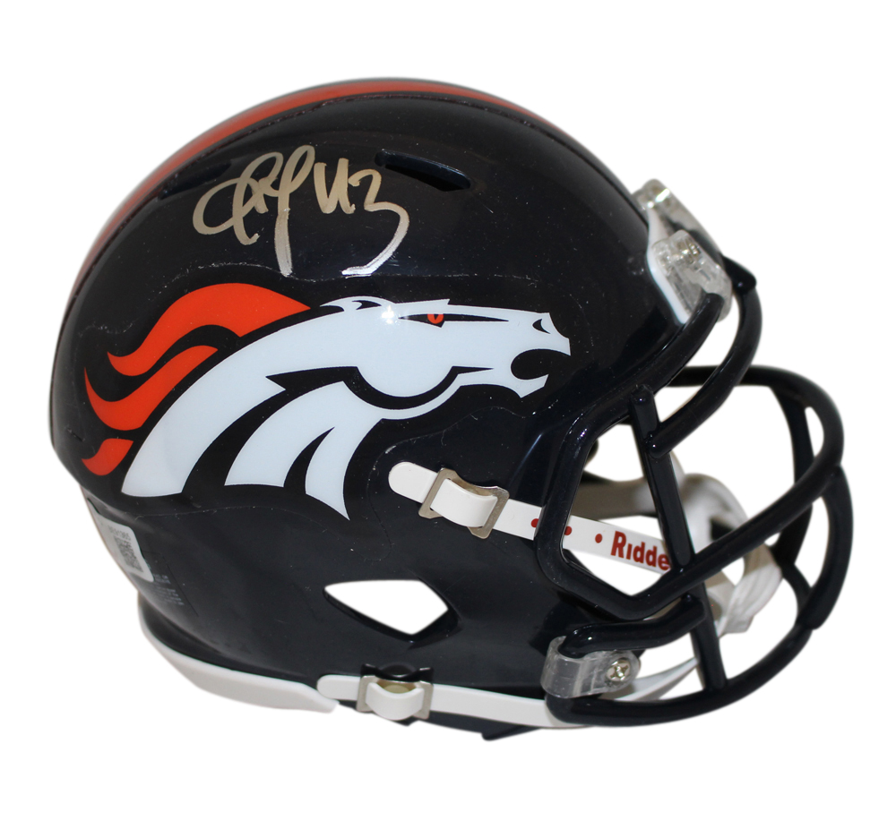TJ Ward Autographed/Signed Denver Broncos Speed Mini Helmet Beckett
