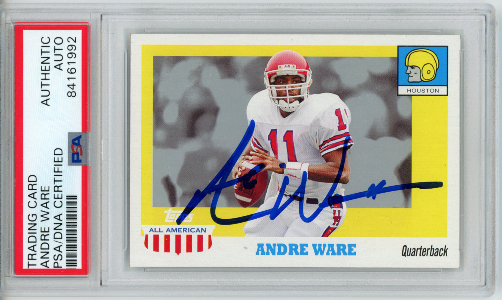 Andre Ware Autographed 2005 Topps All American Trading Card PSA Slab 32616