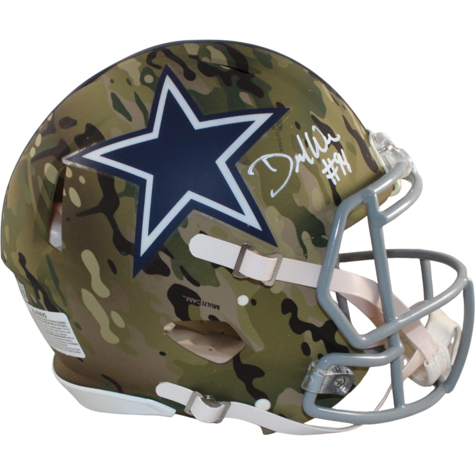 Demarcus Ware Autographed Dallas Cowboys Authentic Camo Helmet Beckett 56353