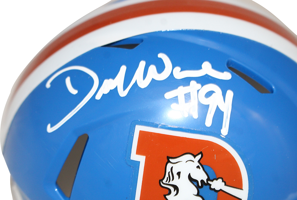 Demarcus Ware Signed Denver Broncos D Logo Mini Helmet Beckett