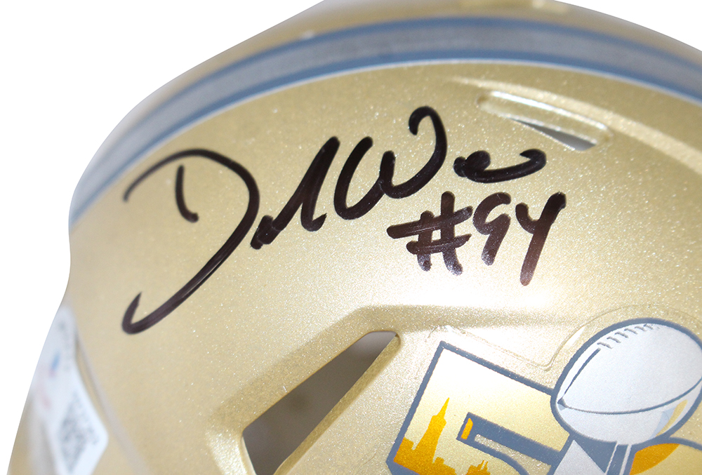 Demarcus Ware Signed Denver Broncos SB 50 Gold Mini Helmet Beckett