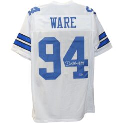 Demarcus Ware Autographed/Signed Pro Style White XL Jersey Beckett Witness 51828