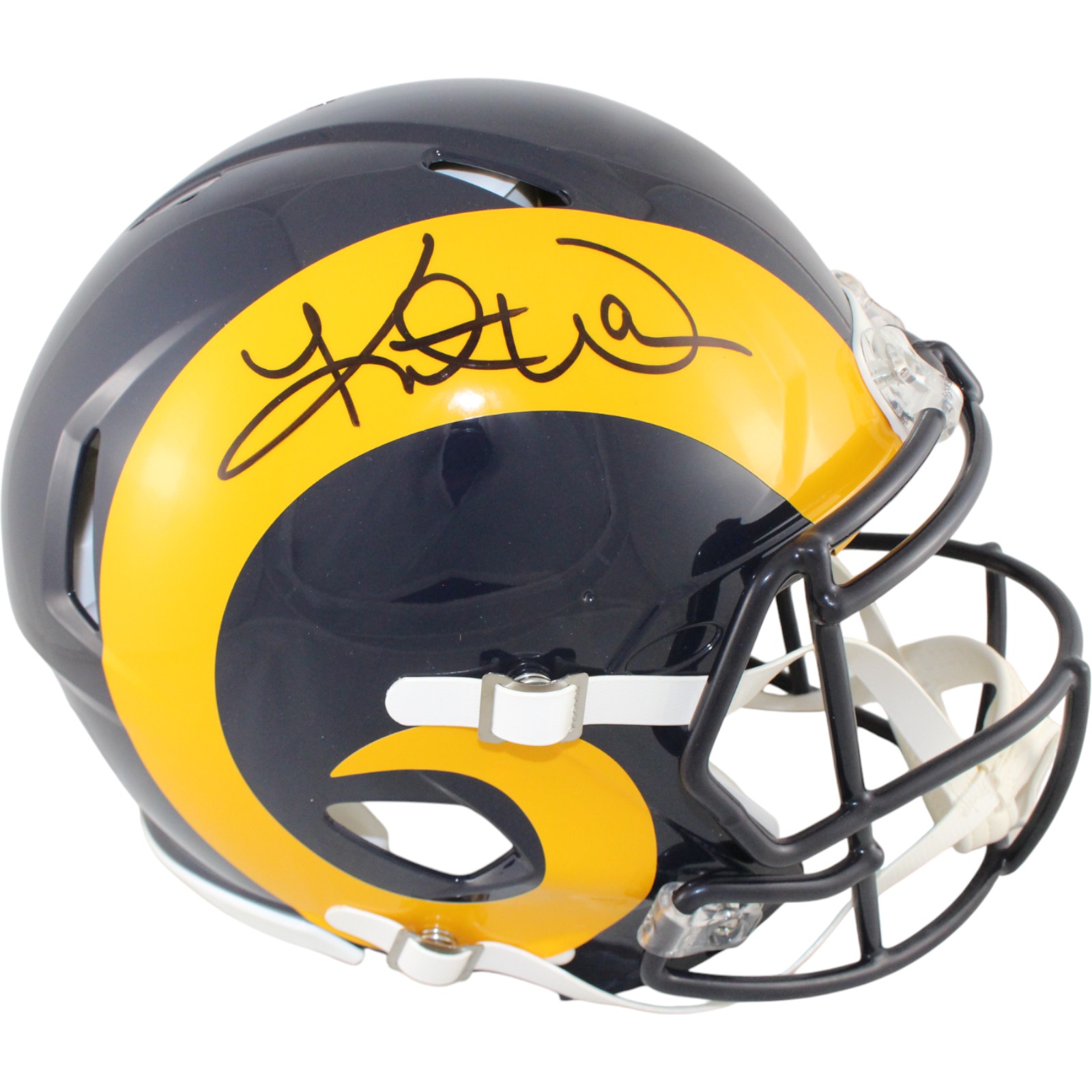 Kurt Warner Autographed Saint Louis Rams Authentic TB Helmet Beckett W 51795 1 Kurt Warner Autographed Saint Louis Rams Authentic TB Helmet Beckett W 51795