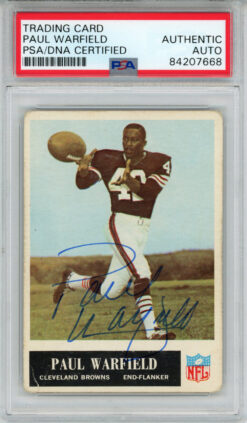 Paul Warfield Signed 1965 Philadelphia #41 Trading Card PSA Slab