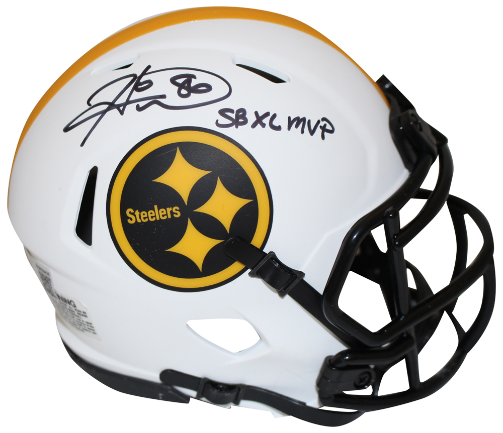 Hines Ward Autographed Steelers Lunar Mini Helmet SB XL MVP Beckett