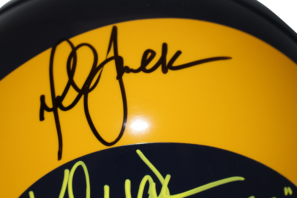 Kurt Warner & Marshall Faulk Signed Rams Authentic 81-99 Helmet BAS