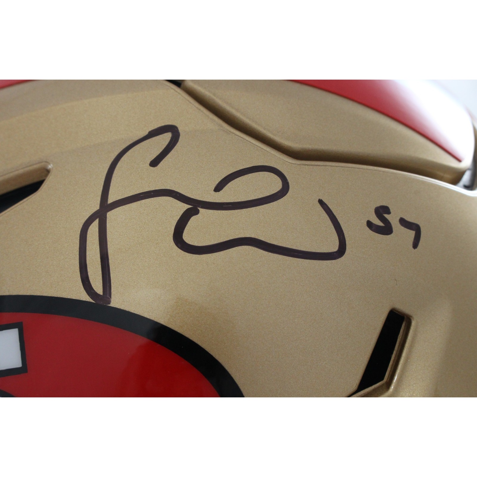 Fred Warner Autographed San Francisco 49ers SpeedFlex TB Helmet Beckett 56482 2 Fred Warner Autographed San Francisco 49ers SpeedFlex TB Helmet Beckett 56482