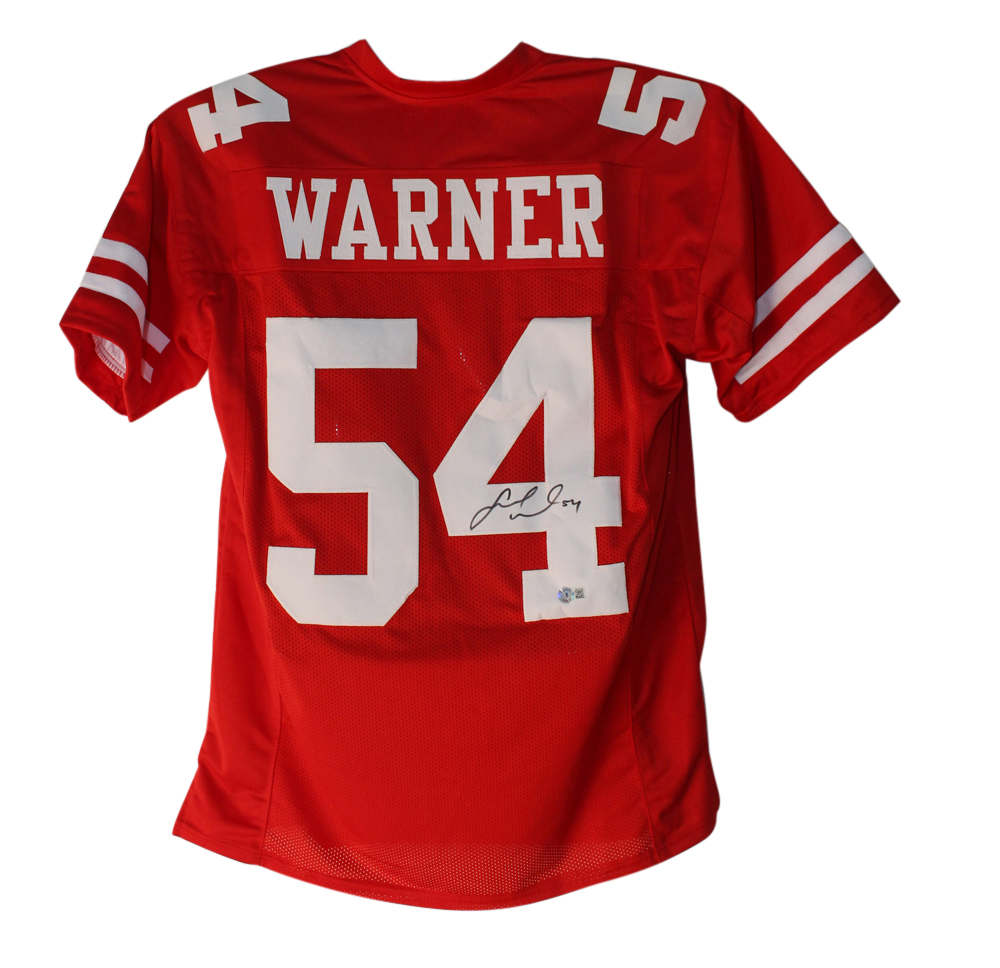 Fred Warner Autographed/Signed Pro Style Red XL Jersey Beckett BAS