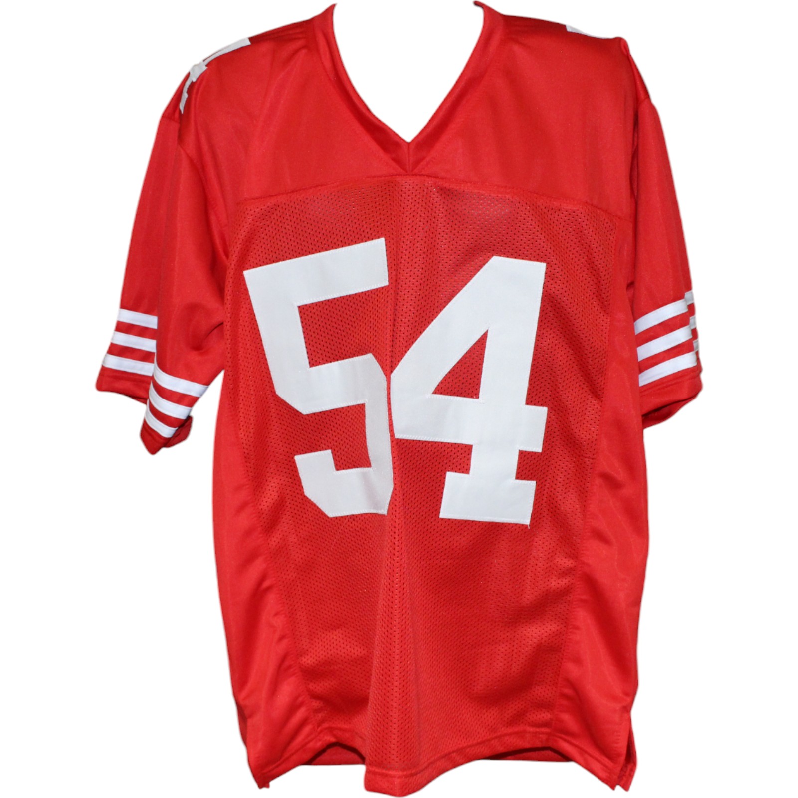 Fred Warner Autographed/Signed Pro Style XL Red Jersey Beckett Witness 53056 4 Fred Warner Autographed/Signed Pro Style XL Red Jersey Beckett Witness 53056