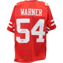 Fred Warner Autographed/Signed Pro Style Sz XL Red Jersey Beckett 57910