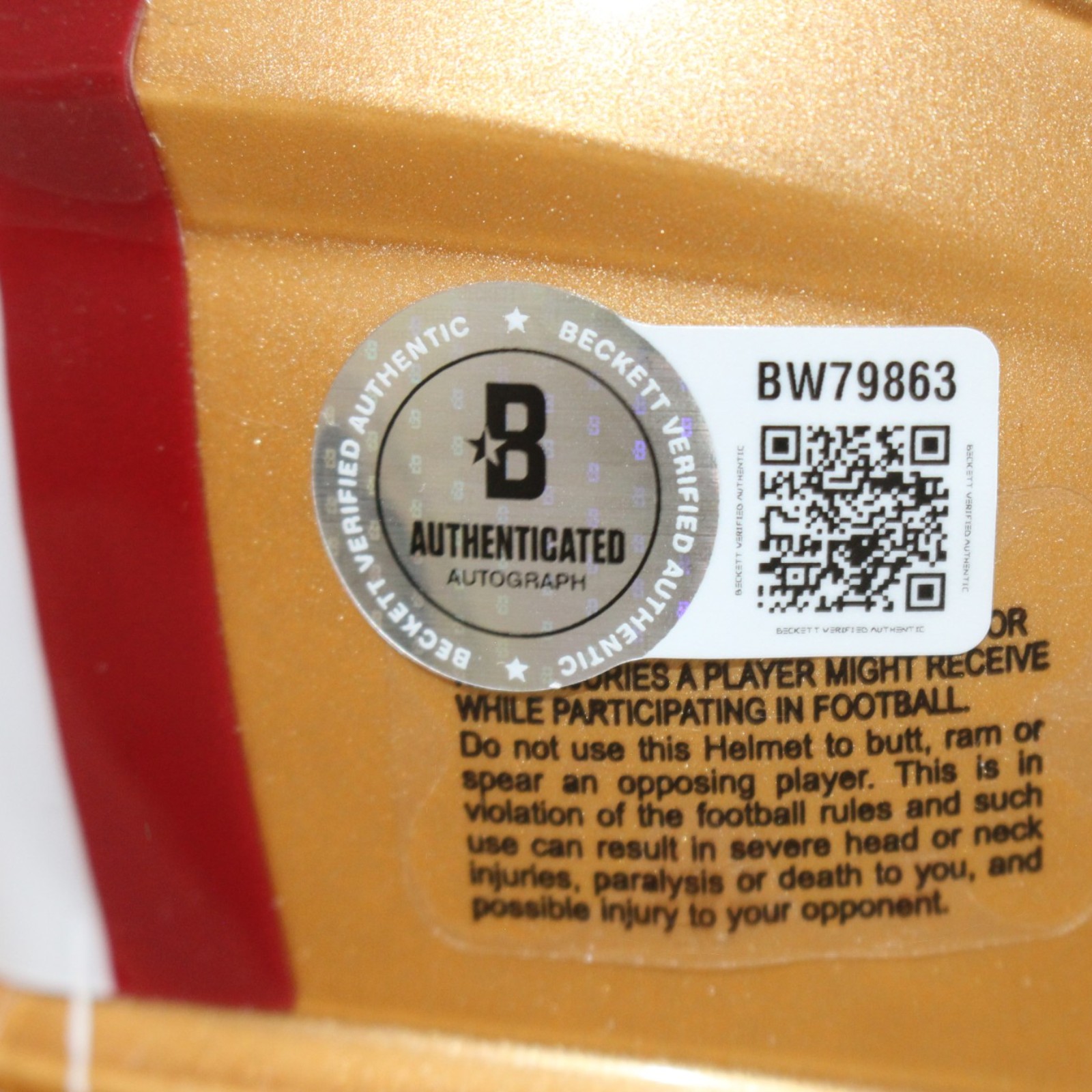 Fred Warner Autographed/Signed San Francisco 49ers Mini Helmet Beckett 56474 4 Fred Warner Autographed/Signed San Francisco 49ers Mini Helmet Beckett 56474