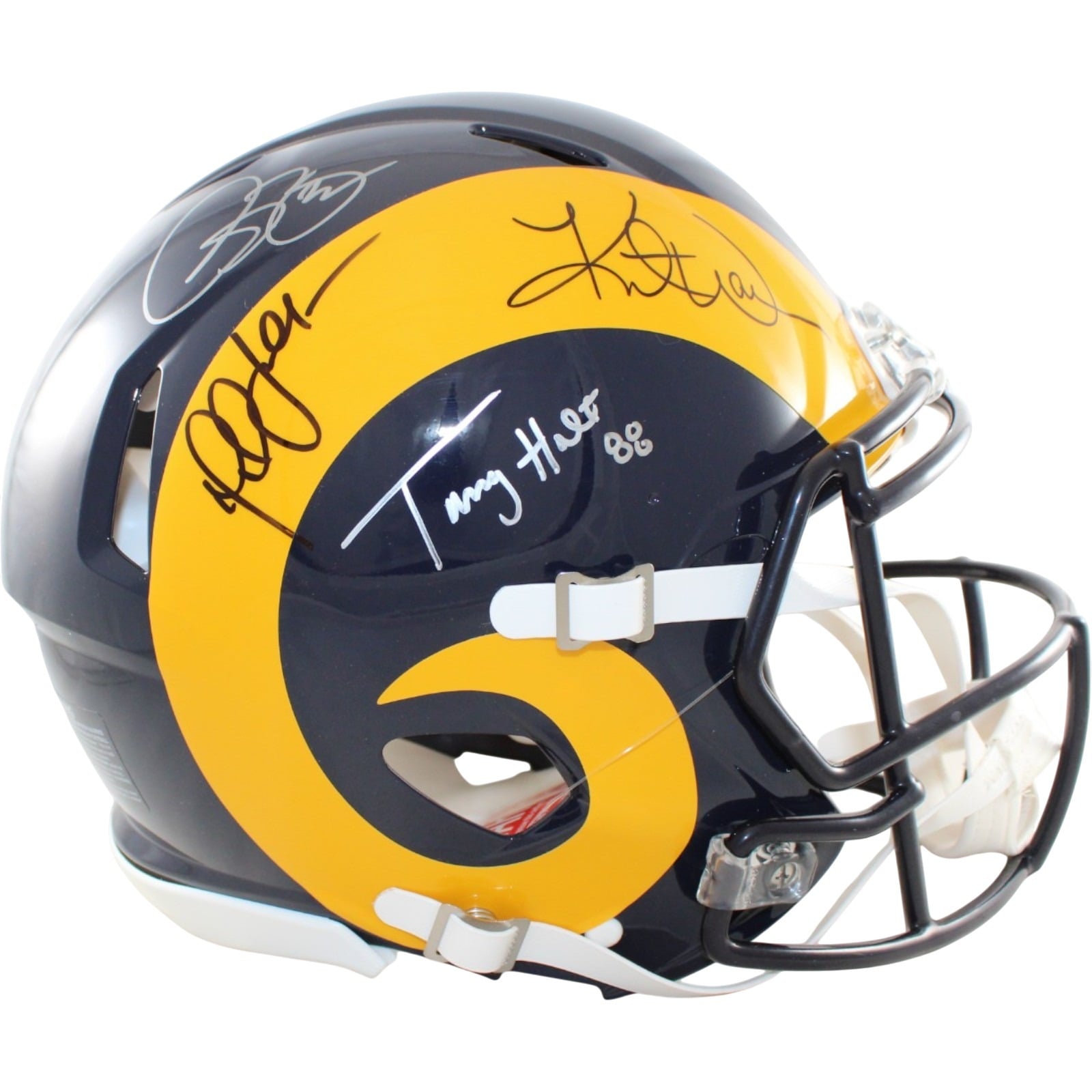 Warner Holt Faulk Bruce Signed St Warner Holt Faulk Bruce Signed St. Louis Rams Proline Helmet 81 TB BAS 58602