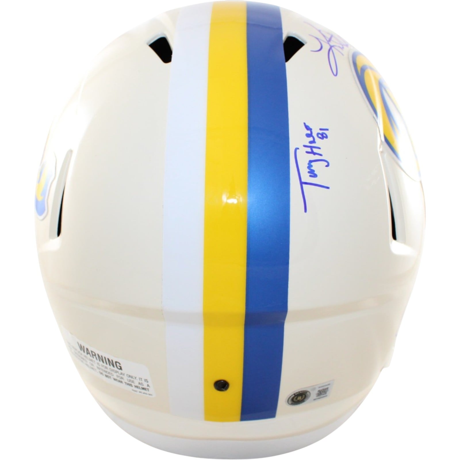 Warner Holt Faulk Bruce Signed Los Angeles Rams Proline Helmet Retro BAS 58605 2 Warner Holt Faulk Bruce Signed Los Angeles Rams Proline Helmet Retro BAS 58605
