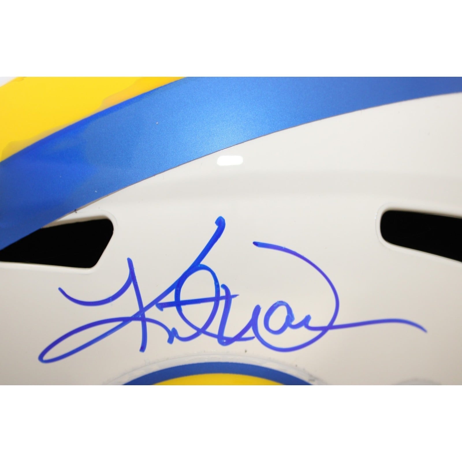 Warner Holt Faulk Bruce Signed Los Angeles Rams Proline Helmet Retro BAS 58605 6 Warner Holt Faulk Bruce Signed Los Angeles Rams Proline Helmet Retro BAS 58605