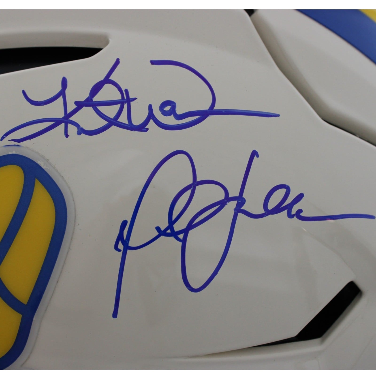 Warner Holt Faulk Bruce Signed Los Angeles Rams SpeedFlex Retro Helmet BAS 58497 5 Warner Holt Faulk Bruce Signed Los Angeles Rams SpeedFlex Retro Helmet BAS 58497