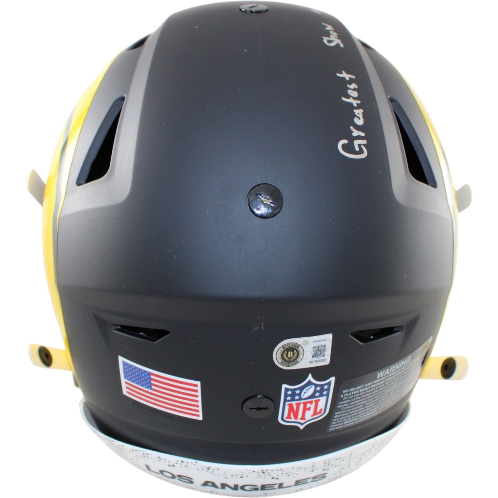 Warner Holt Faulk Bruce Signed Los Angeles Rams SpeedFlex Rival Helmet BAS 58492 7 Warner Holt Faulk Bruce Signed Los Angeles Rams SpeedFlex Rival Helmet BAS 58492