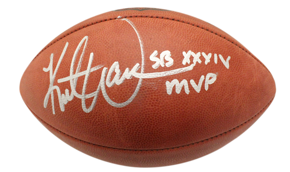 Kurt Warner Signed St Louis Rams Super Bowl XXXIV Football MVP Beckett