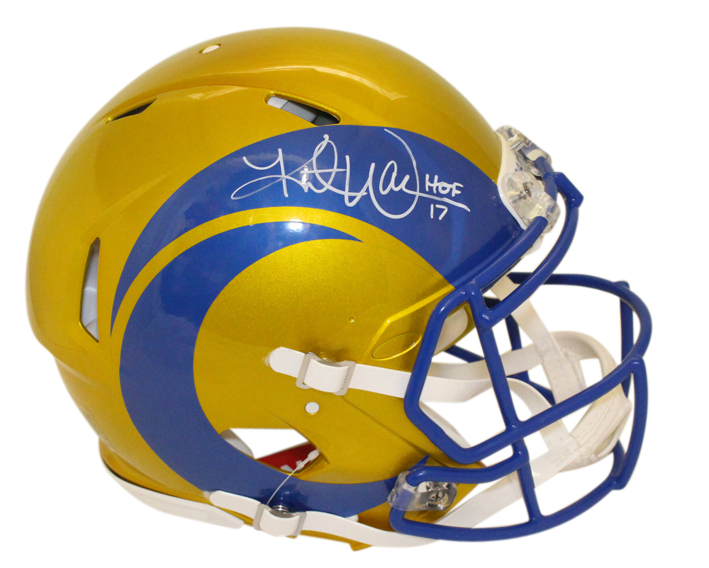 Kurt Warner Signed St Louis Rams Authentic Flash Helmet HOF Beckett