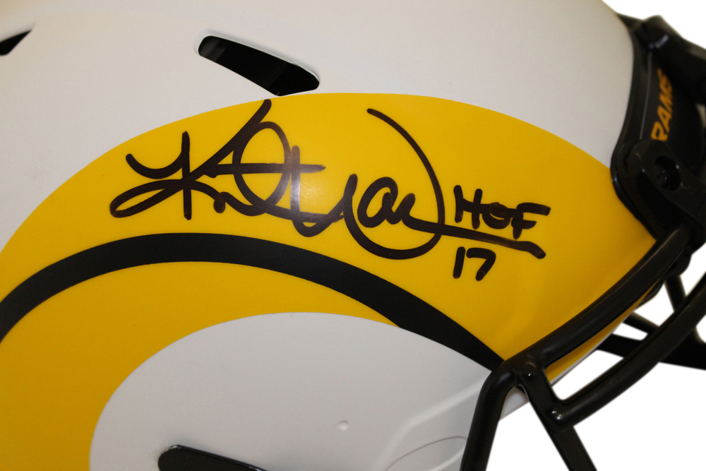 Kurt Warner Signed St Louis Rams Authentic Lunar Helmet HOF Beckett