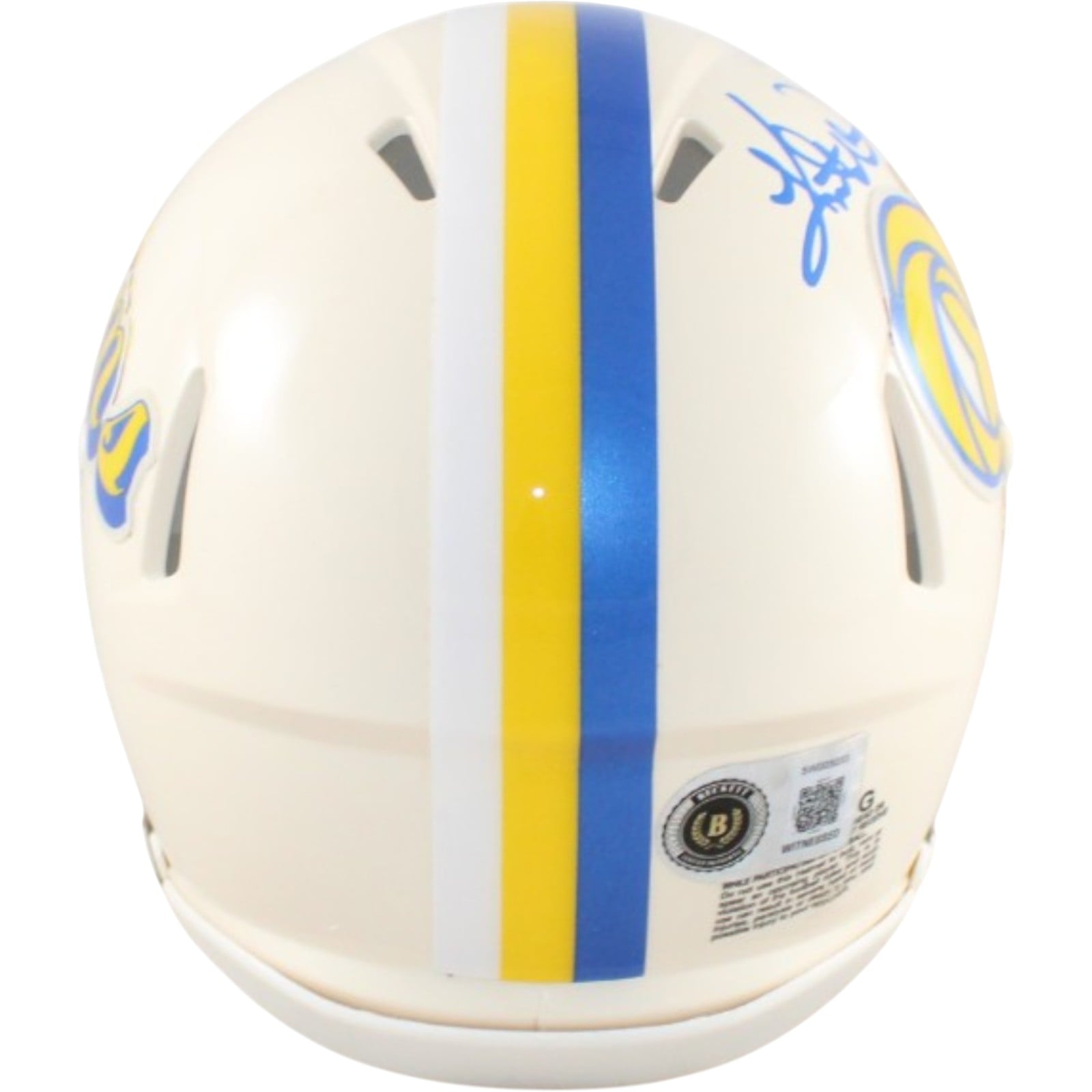 Kurt Warner Autographed Los Angeles Rams Mini Helmet Retro Beckett WIT 58583 2 Kurt Warner Autographed Los Angeles Rams Mini Helmet Retro Beckett WIT 58583