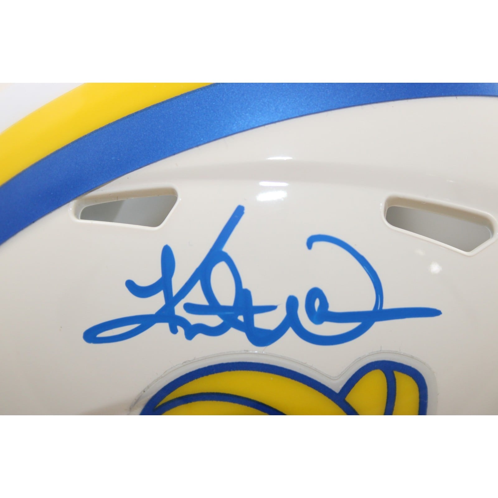 Kurt Warner Autographed Los Angeles Rams Mini Helmet Retro Beckett WIT 58583 4 Kurt Warner Autographed Los Angeles Rams Mini Helmet Retro Beckett WIT 58583